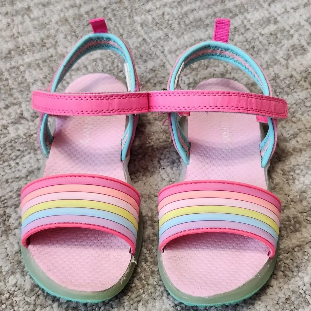 Carter's girl's light-up rainbow sandals size 12 - Picture 5 of 9